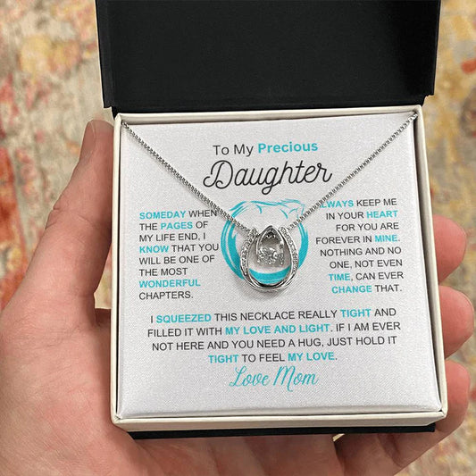 gift for daughter message card with necklace