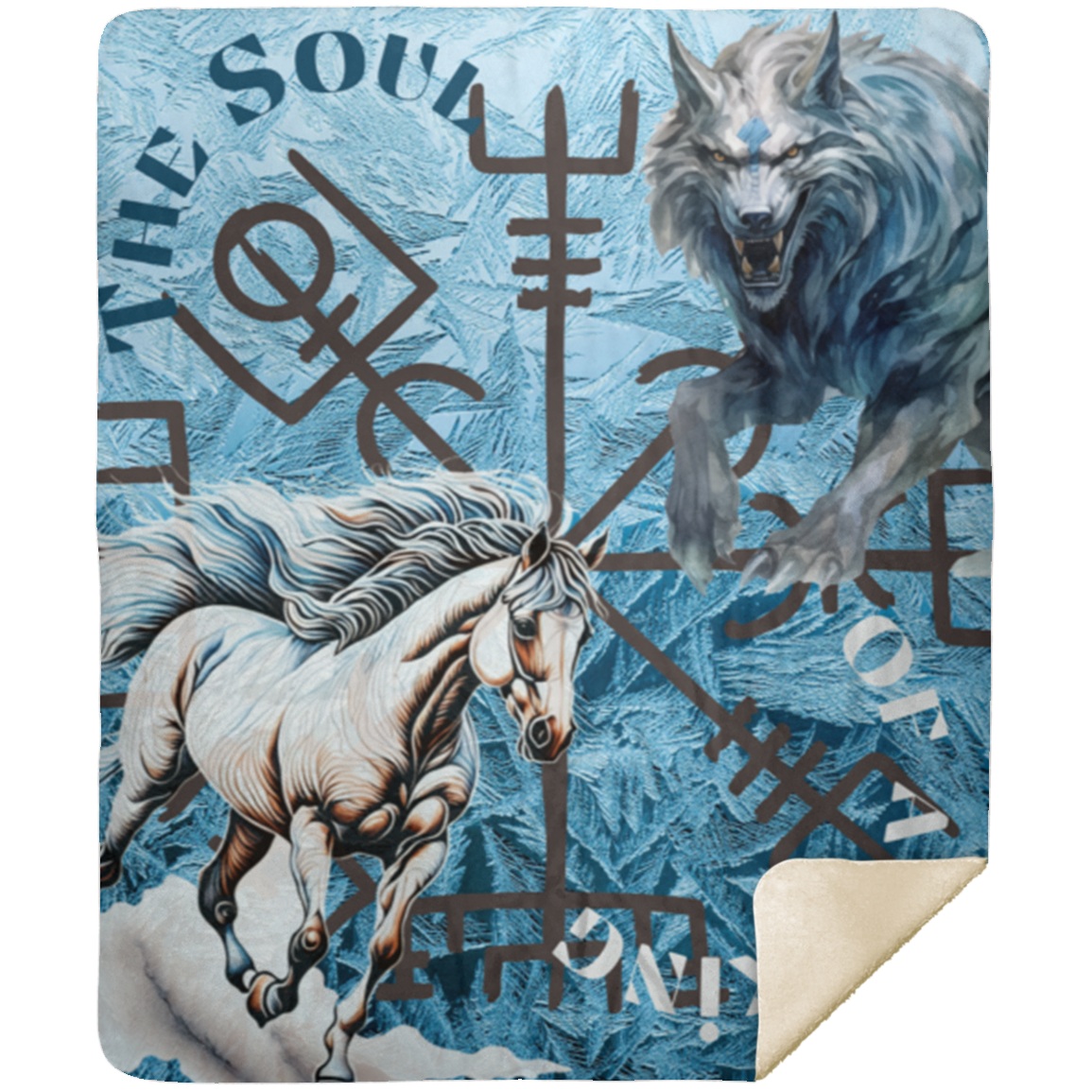 The Viking In You Blanket Horse and Wolf Soul