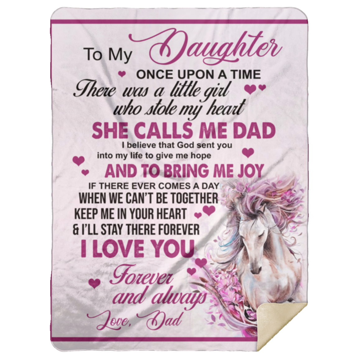 Wonderful Gift Blanket For Daughter From Dad Horse Lover 60x80