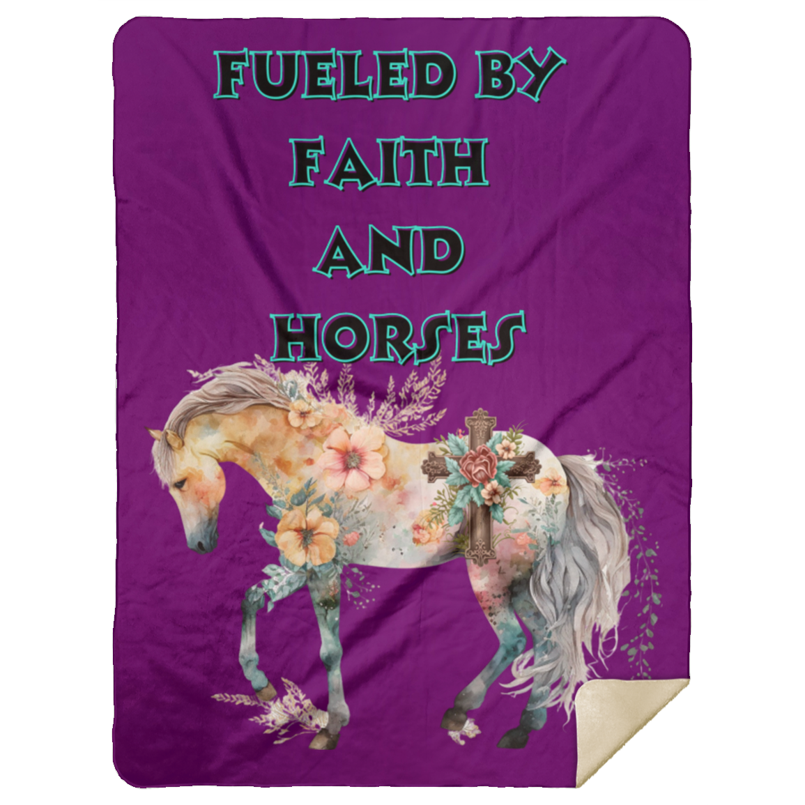 Fueled By Faith and Horses 60x80 Blanket