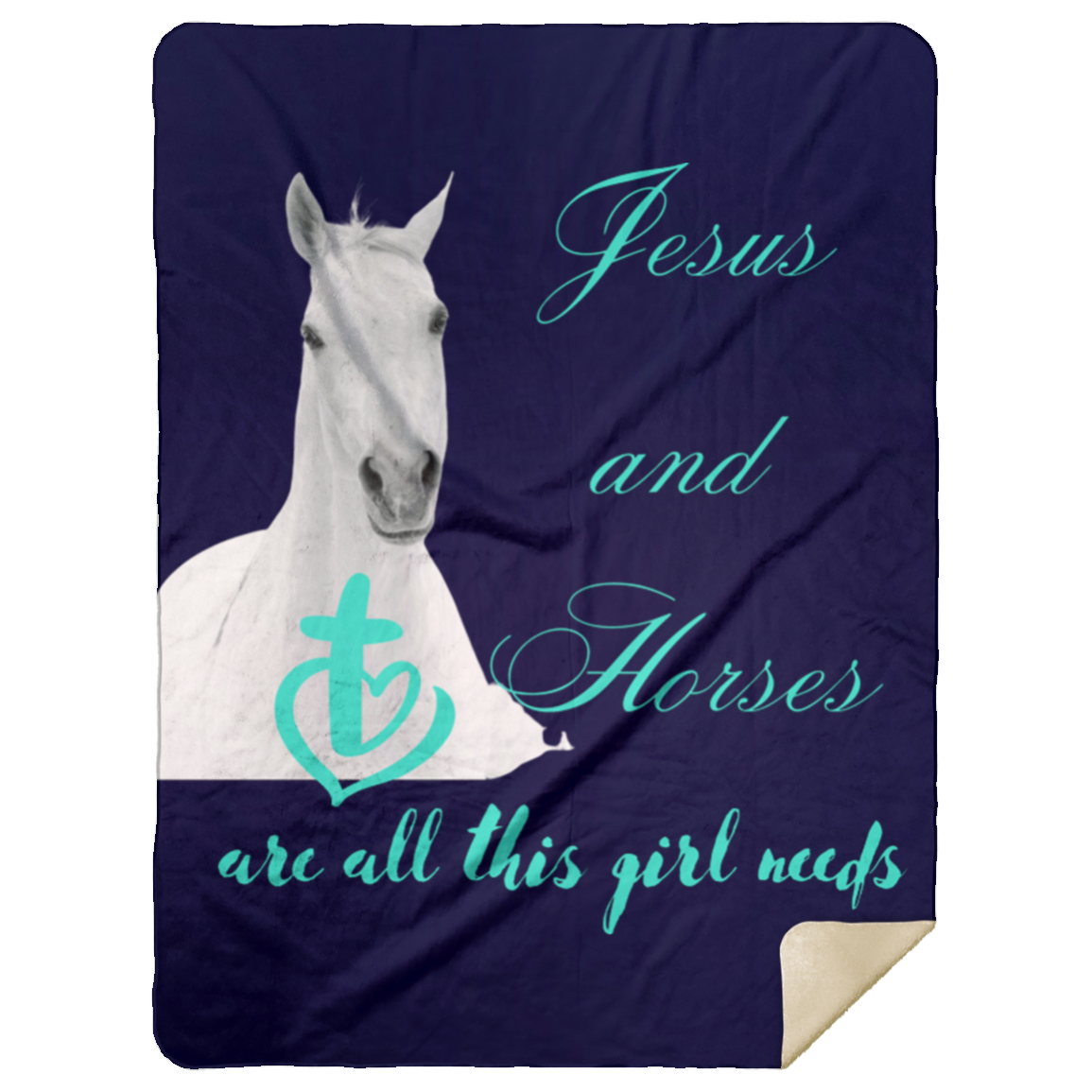 Jesus And Horses Are All This Girl Needs 60x80 Blanket