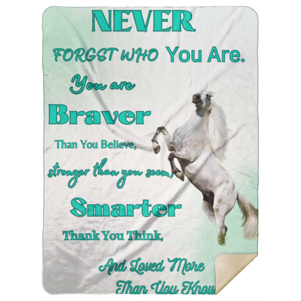 Never Forget Braver, Smarter, Stronger Message Blanket 60x80