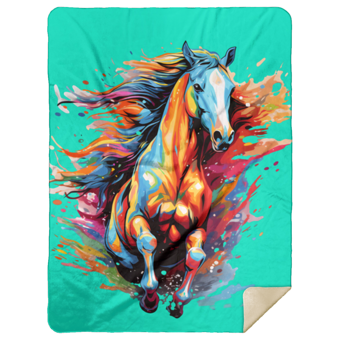 Splash Horse Blanket Colorful Print 60x80