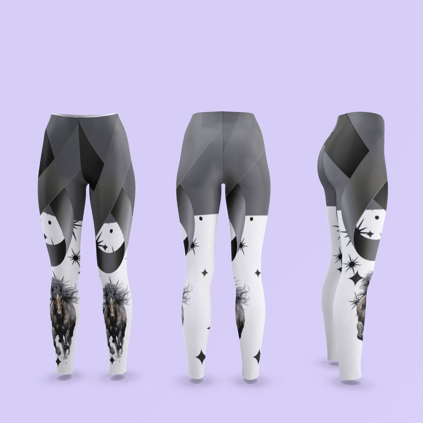 Black Support A Cause Leggings For Horse Lovers