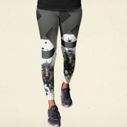 Black Support A Cause Leggings For Horse Lovers