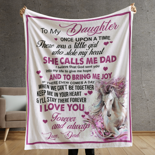 SALE! Precious Daddy To Daughter Blanket Message