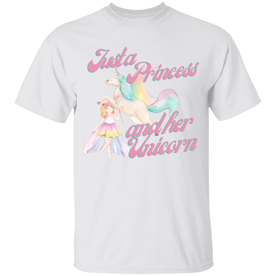 Just A Princess And Her Unicorn T-Shirt For Girls