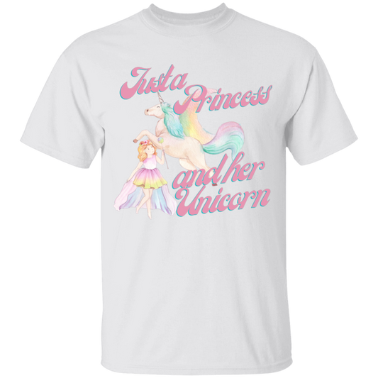 Just A Princess And Her Unicorn T-Shirt For Girls