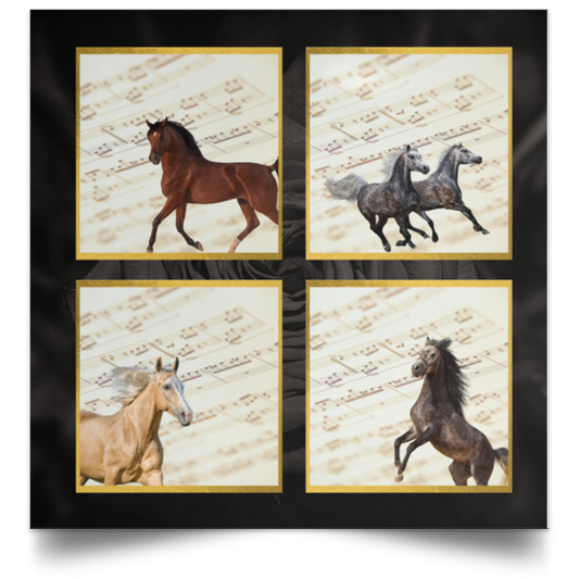 Song of the Horse Satin Square Poster