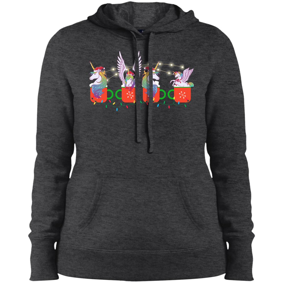 Christmas Unicorns and Coffee Time Hoodie Sweatshirt Pullover