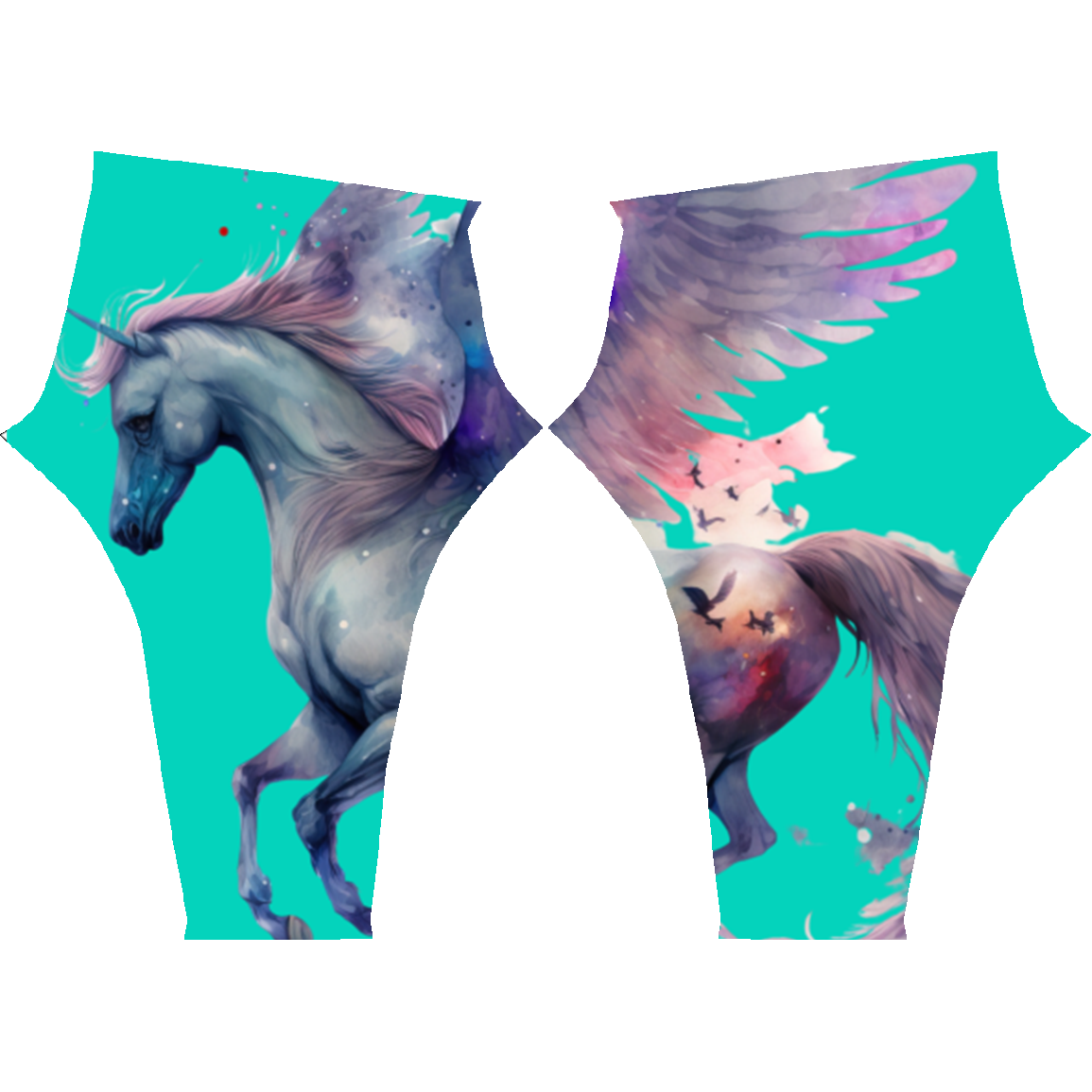 Teal Winged Unicorn Horse Lover Leggings