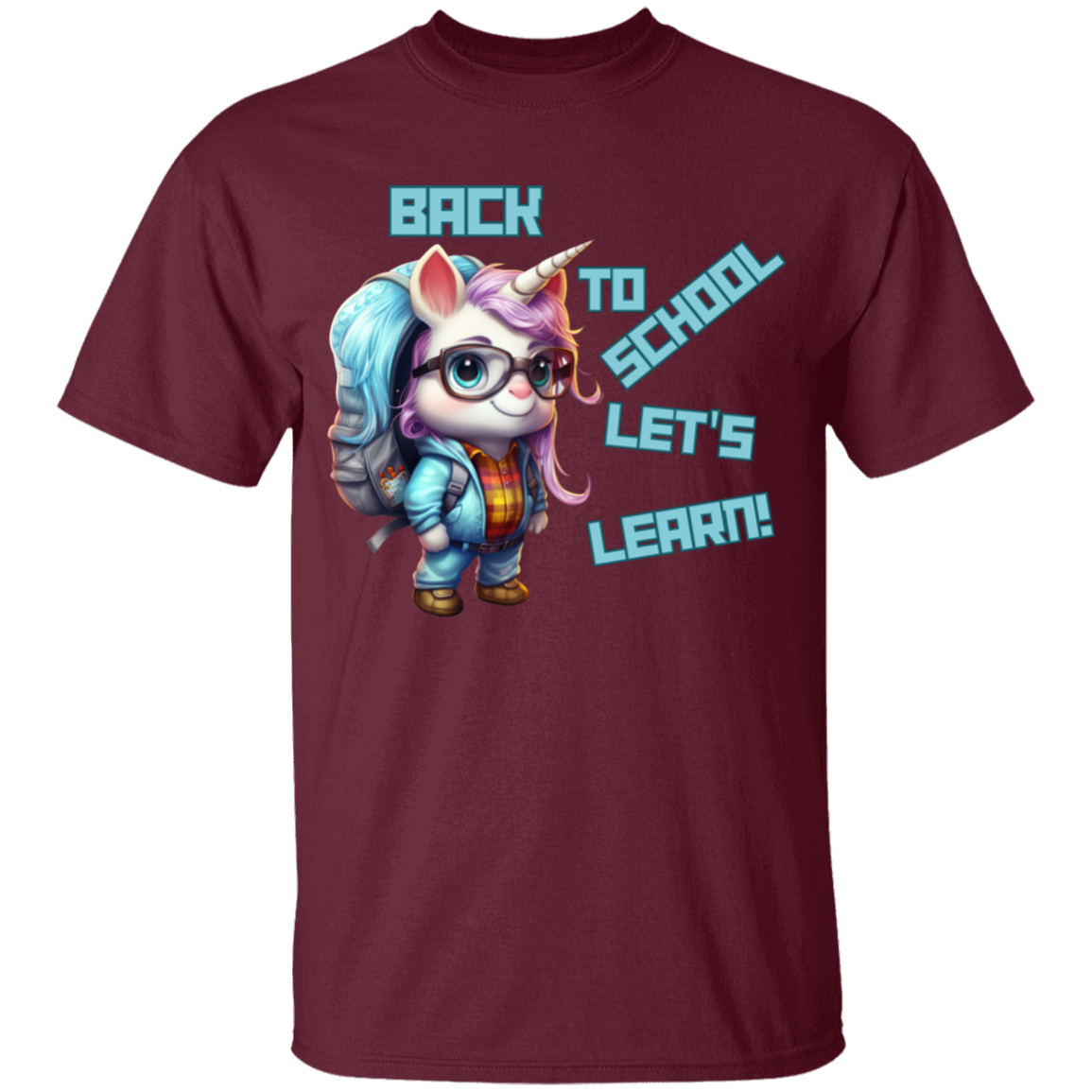 Back to School Let's Learn T-Shirt: Adorable Unicorn Cartoon for Youth