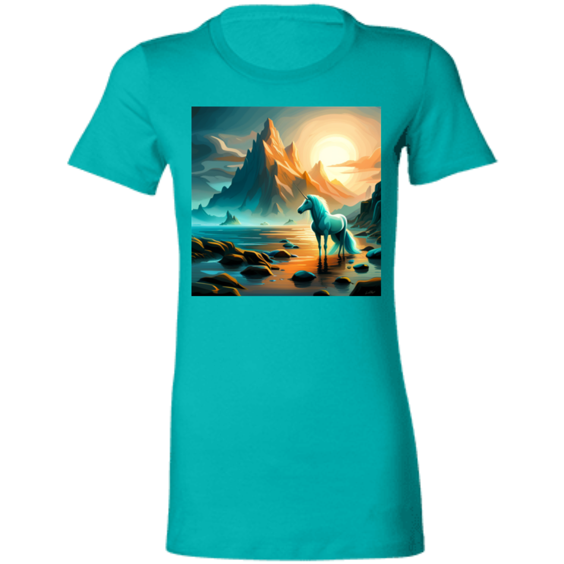 Teal Unicorn T-Shirt Women's