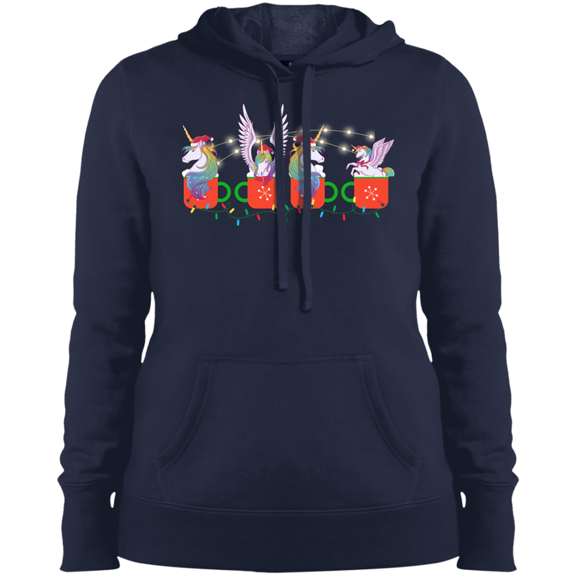 Christmas Unicorns and Coffee Time Hoodie Sweatshirt Pullover