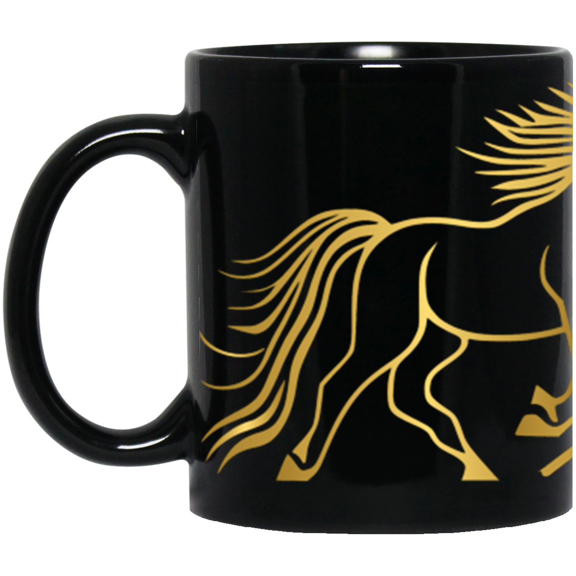 Horse Lover Mug Black and Gold