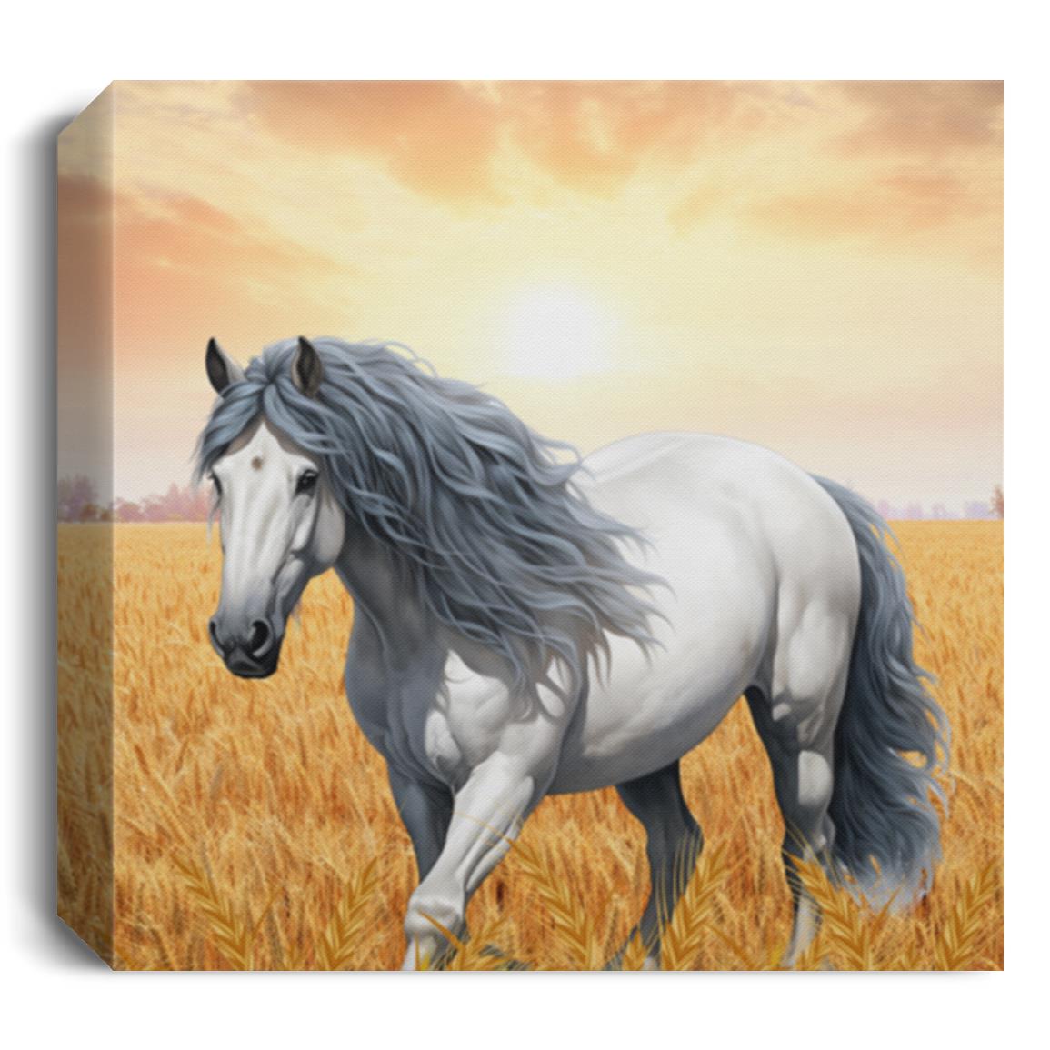 Shine Bright Gray Horse Square Canvas - Multiple Sizes