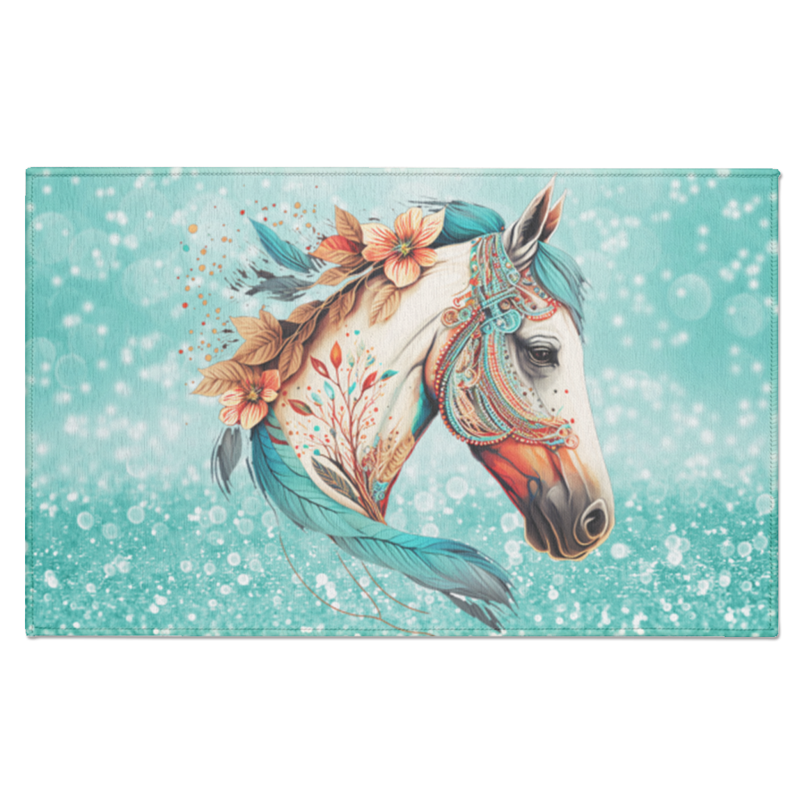 Teal Horse Rug