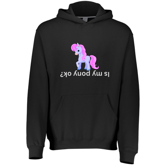 Is My Pony Ok - Youth Fleece Hoodie For Horse Lovers