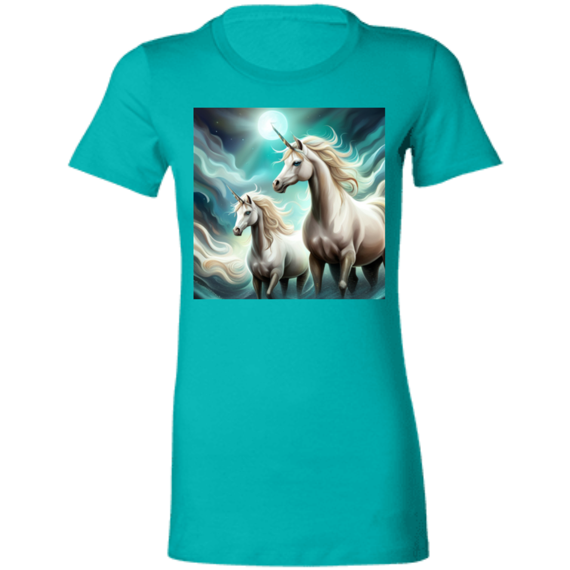 Teal Unicorns T-Shirt Ladies