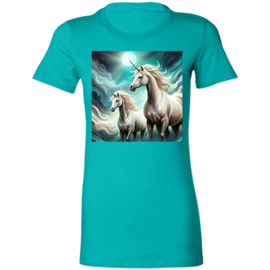 Teal Unicorns T-Shirt Ladies