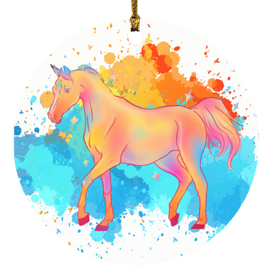 Splashy Horse Colorful Ornament