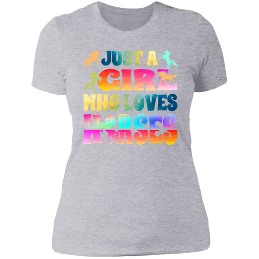 Just a Girl Who Loves Horses Ladies T-Shirt