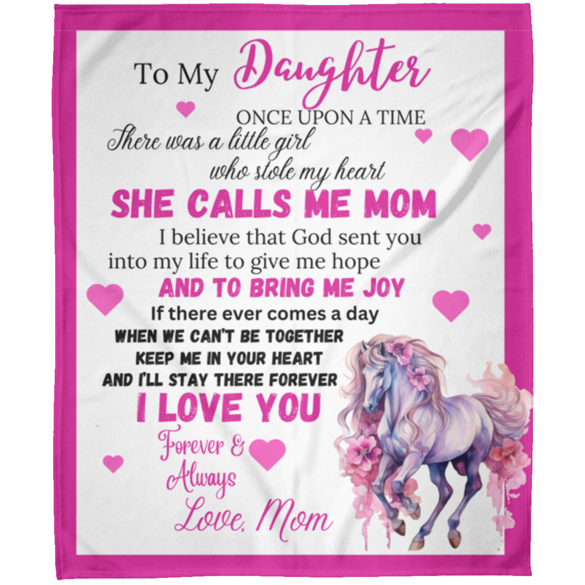 Daughter Blanket: Warmth and Love from Mom for Your Little Girl 50x60