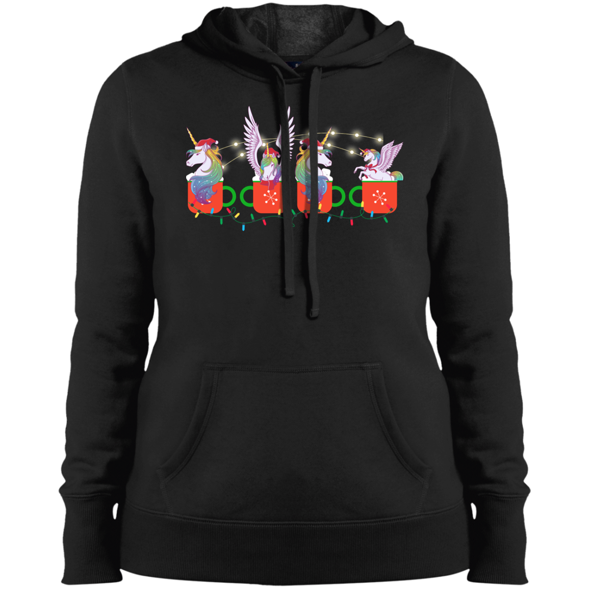 Christmas Unicorns and Coffee Time Hoodie Sweatshirt Pullover