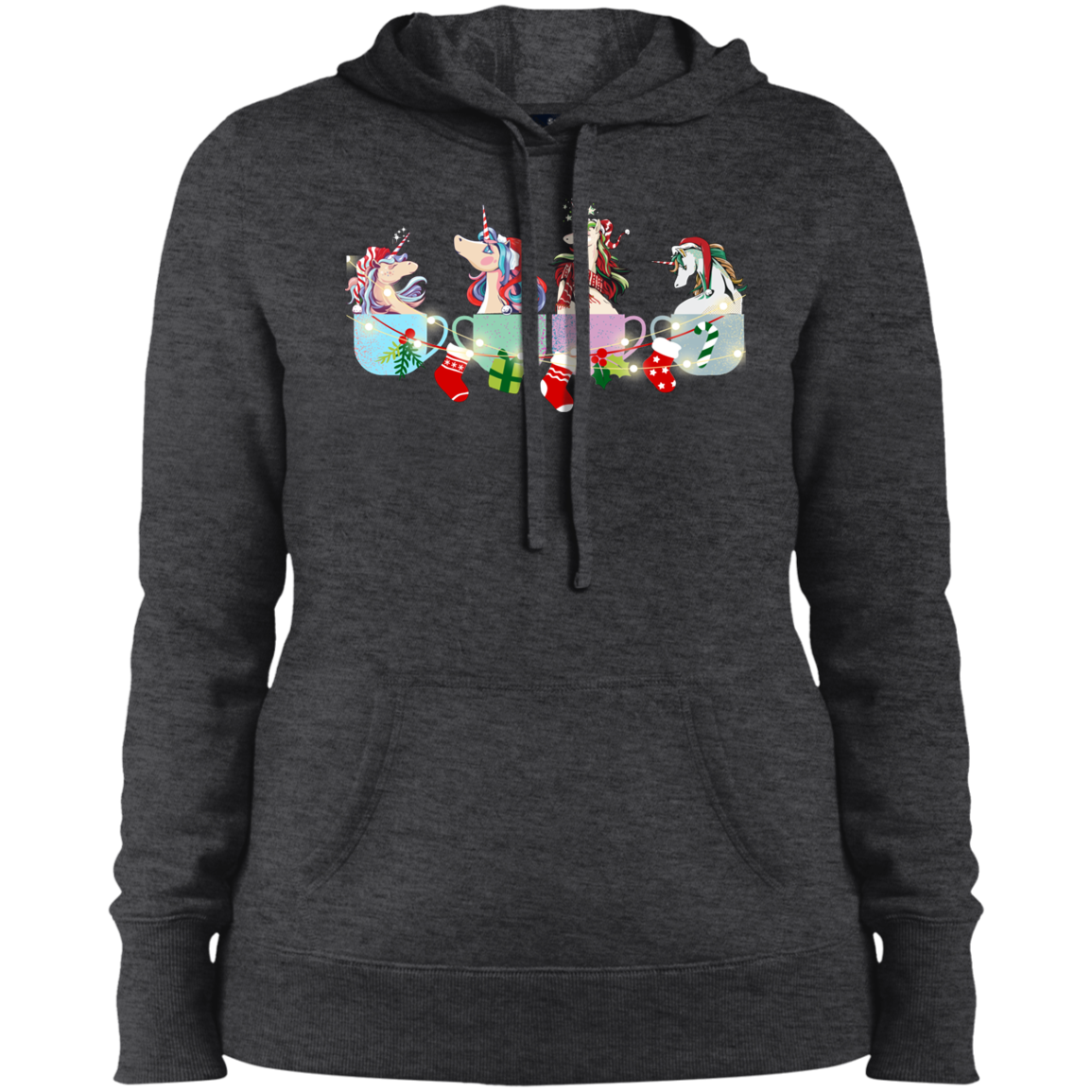 Christmas Unicorn and Coffee Hoodie Sweatshirt Pullover