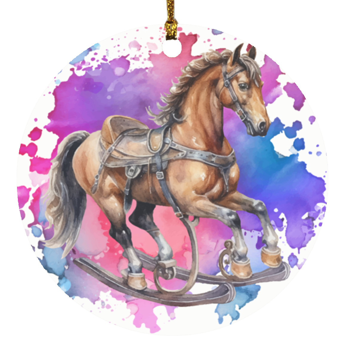 Splash Color Rocking Horse Ornament