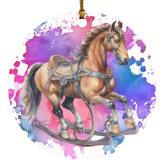 Splash Color Rocking Horse Ornament