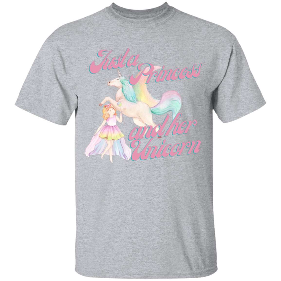 Just A Princess And Her Unicorn T-Shirt For Girls