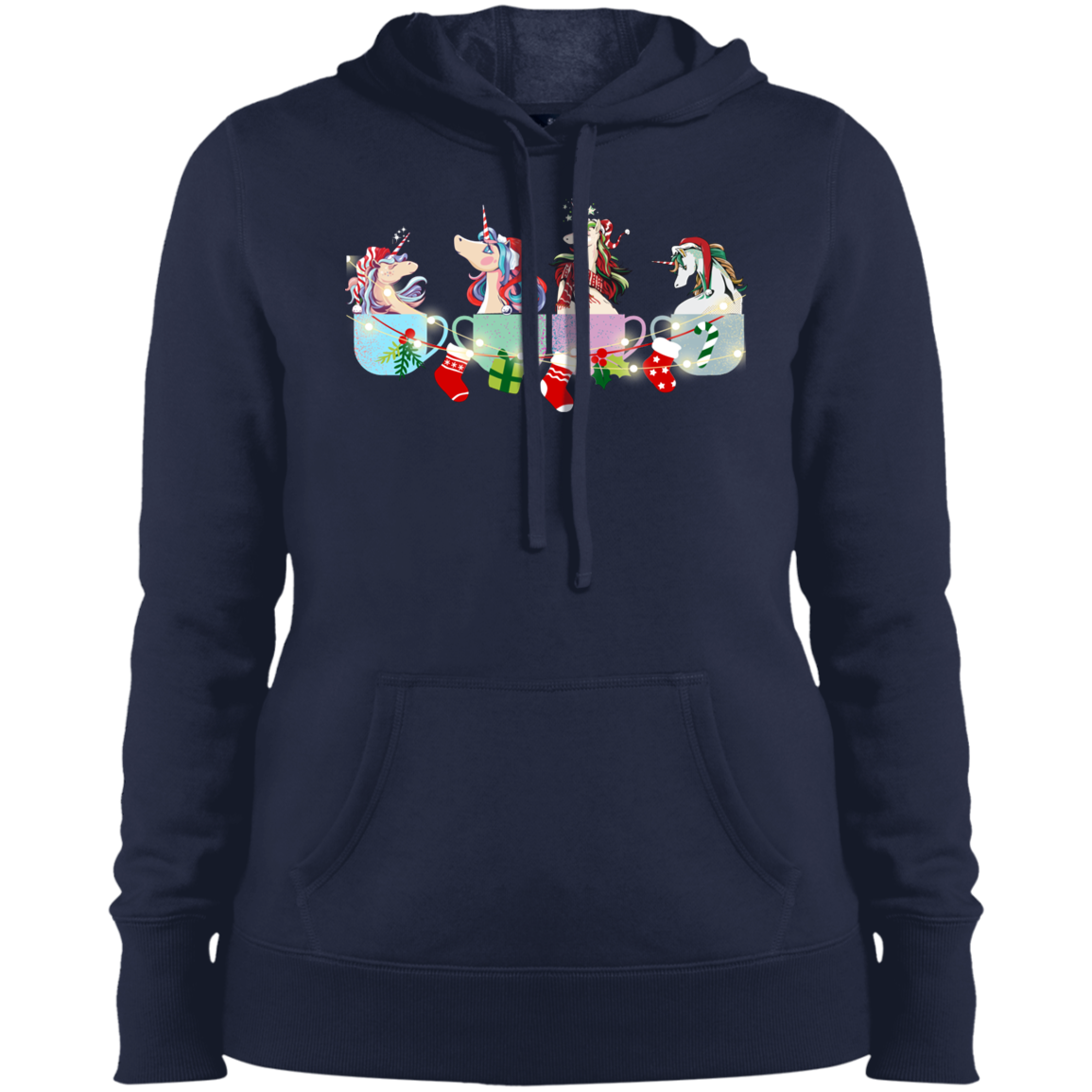 Christmas Unicorn and Coffee Hoodie Sweatshirt Pullover