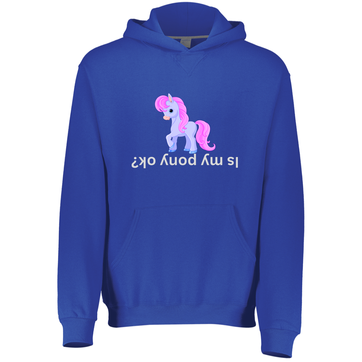 Is My Pony Ok - Youth Fleece Hoodie For Horse Lovers