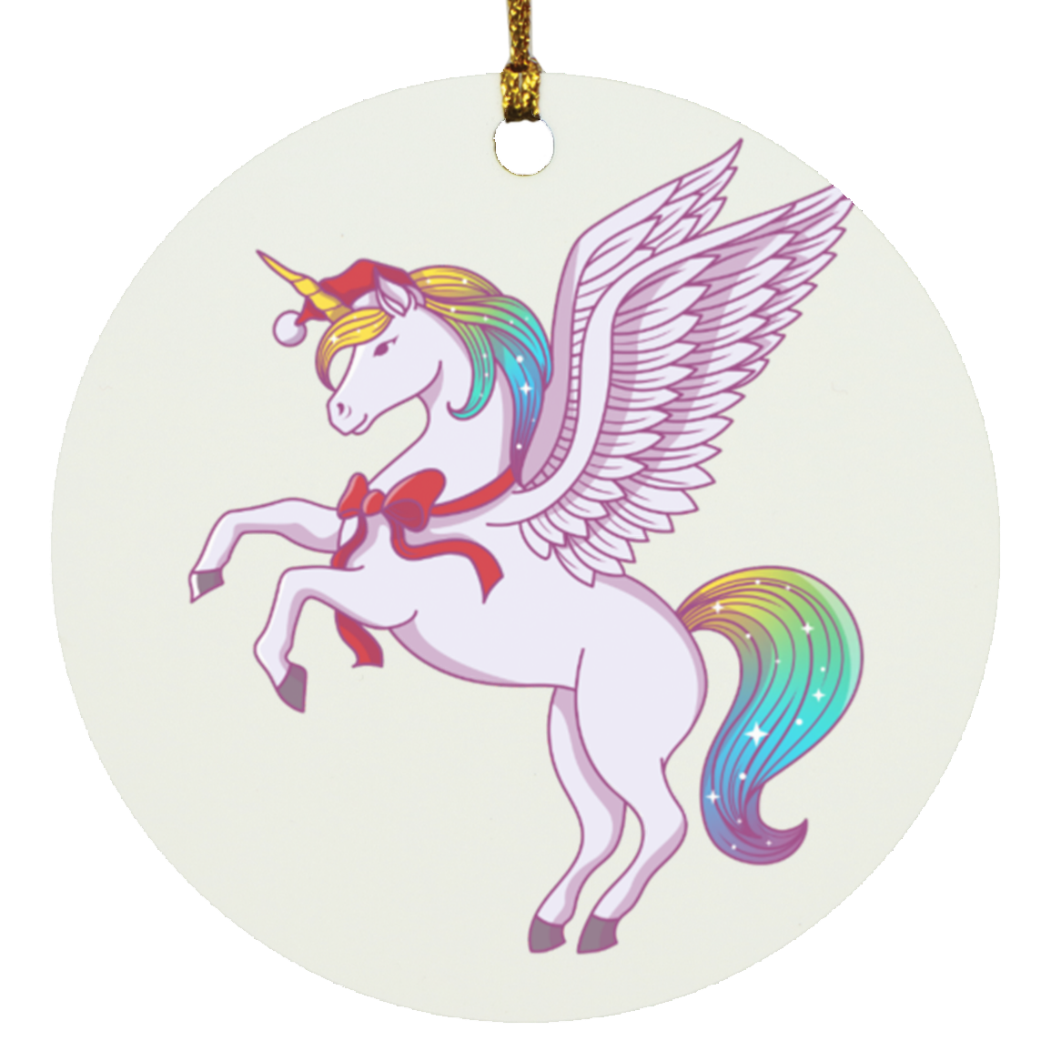 Christmas Pegasus Unicorn Ornament