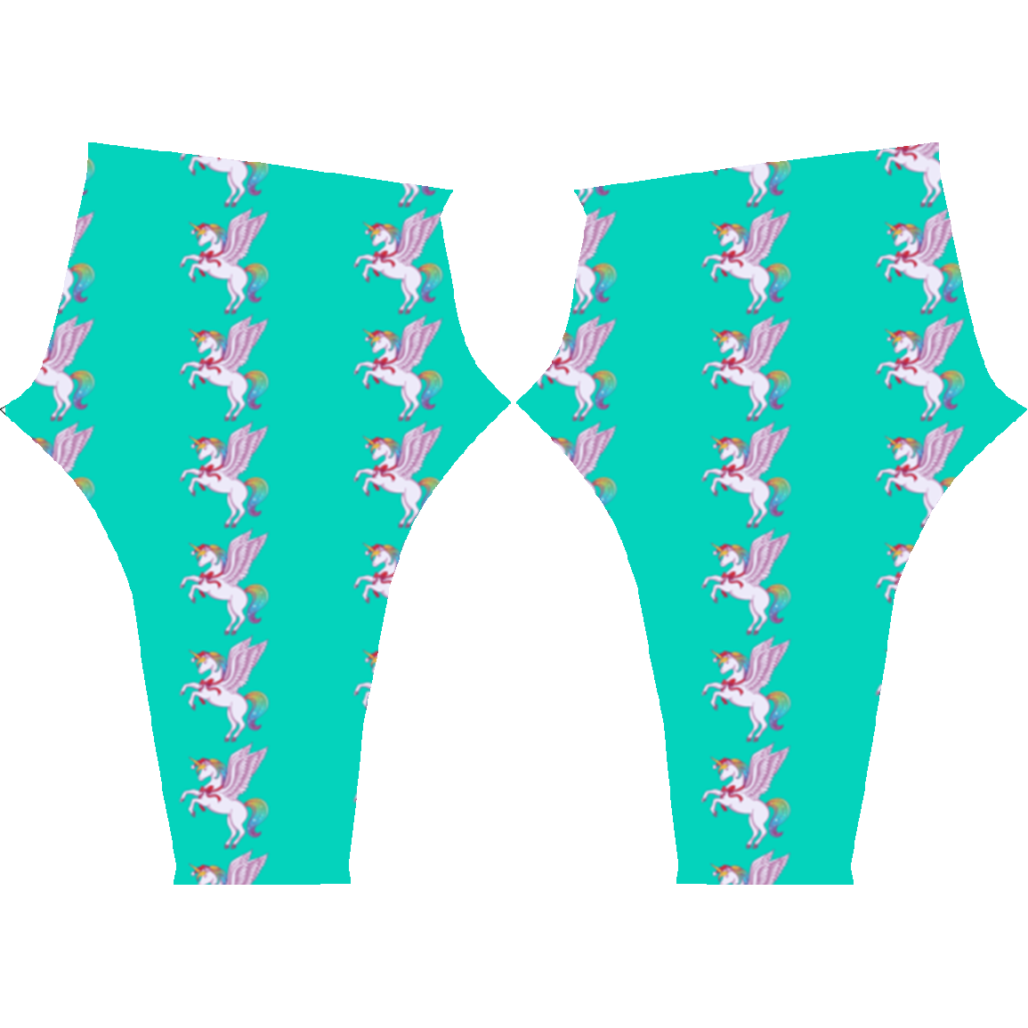 Teal Yoga Leggings Christmas Pegasus Unicorn