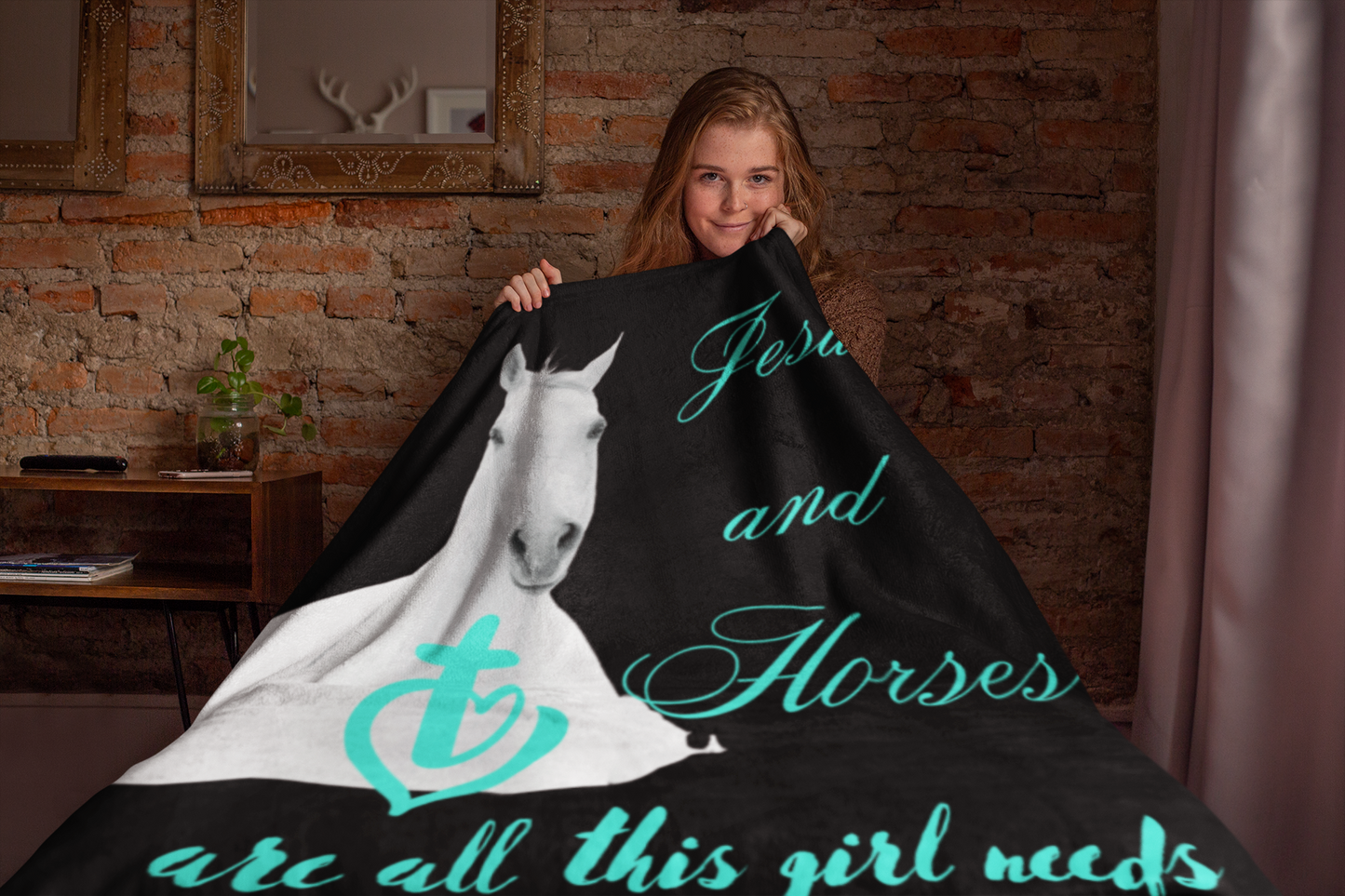 Jesus And Horses Are All This Girl Needs 60x80 Blanket