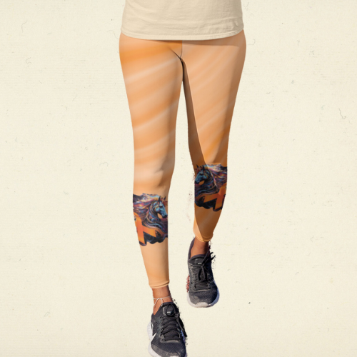 Orange Support A Cause Leggings For Horse Lovers