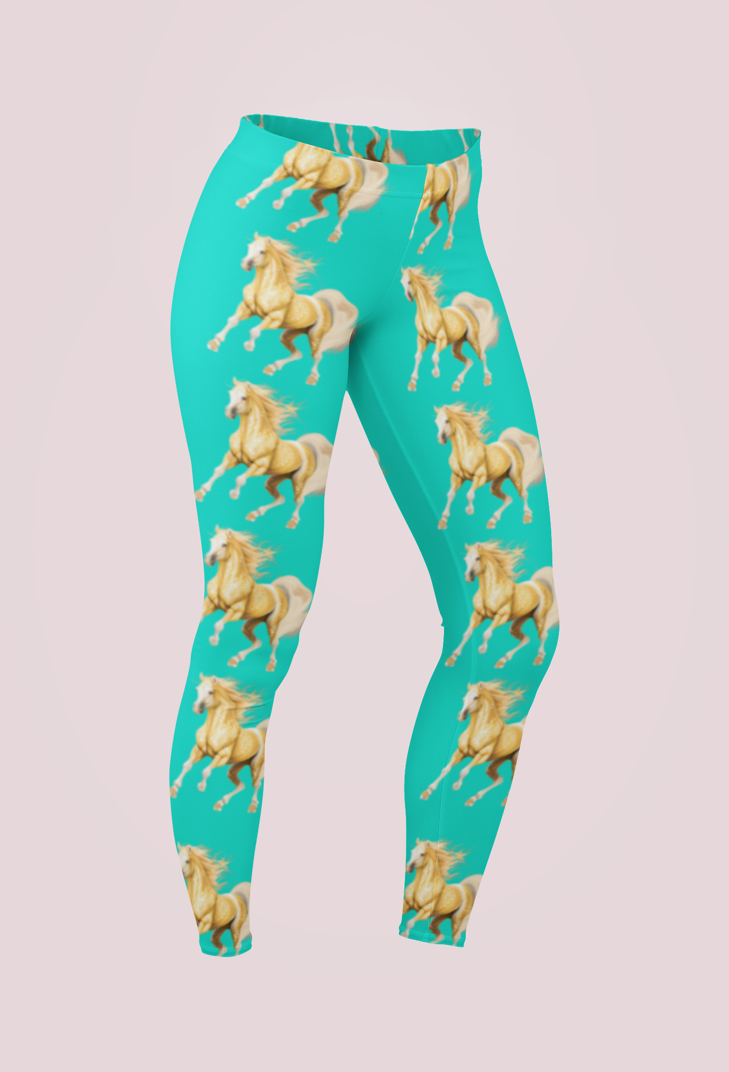 Teal Palomino Horse Lover Leggings