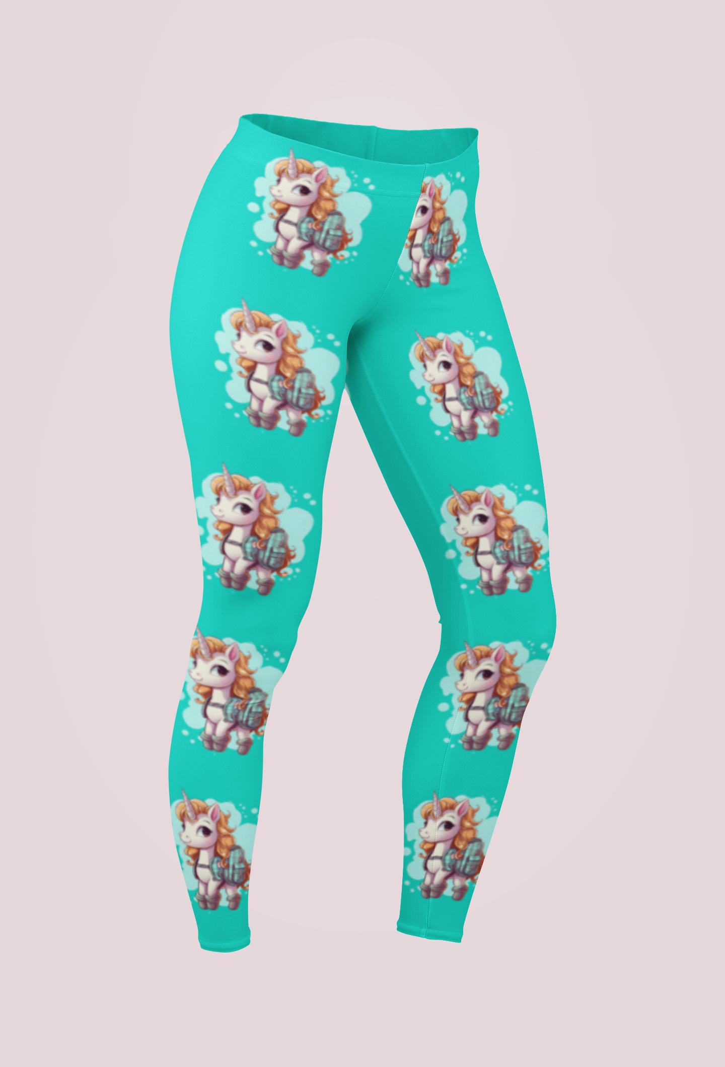 Teal Unicorn School Backpack Kids Horse Lover Leggings