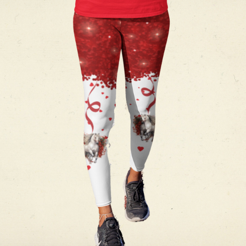 Red Support A Cause Leggings For Horse Lovers