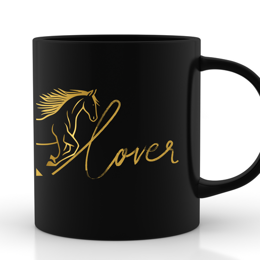 Horse Lover Mug Black and Gold