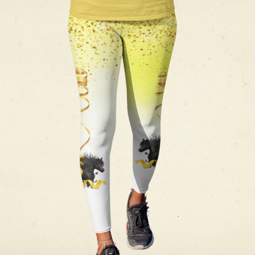 Yellow Support A Cause Leggings For Horse Lovers
