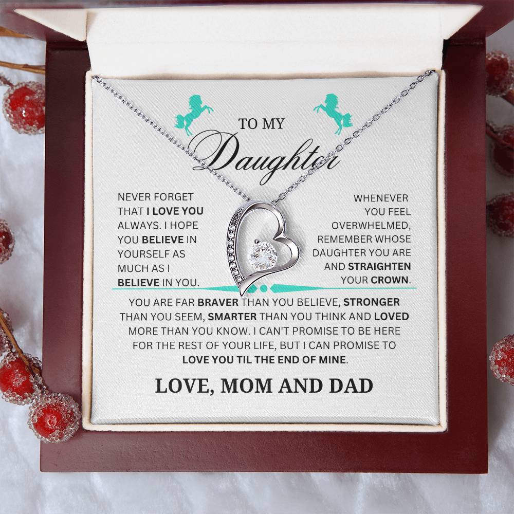 Daughter Forever Love Necklace From Mom and Dad