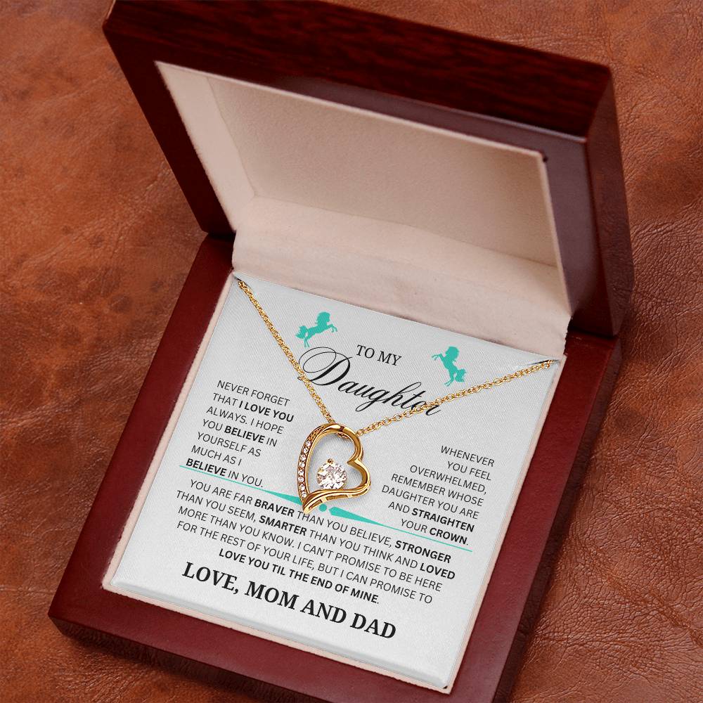 Daughter Forever Love Necklace From Mom and Dad