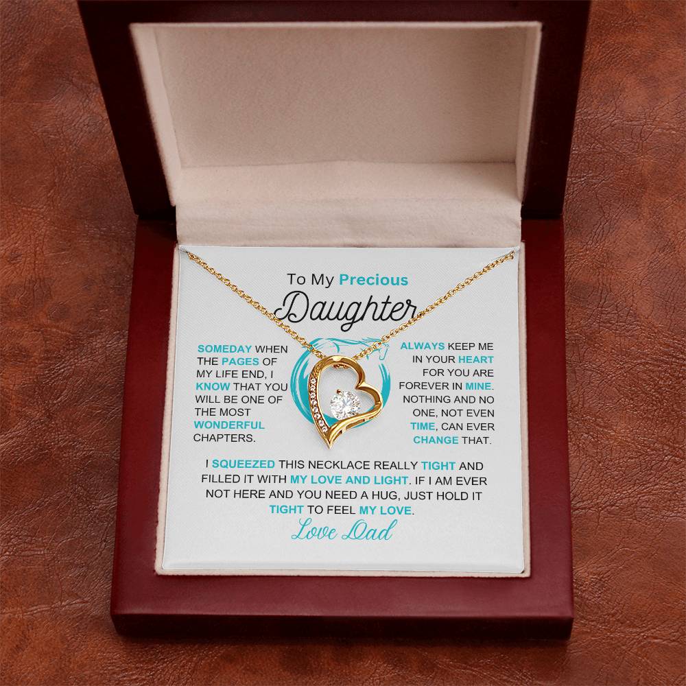 To My Daughter From Dad- Love and Light - Forever Love Necklace
