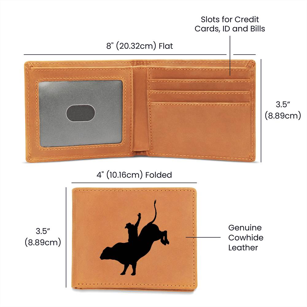 Bucking Bull Rider Wallet For Cowboys and Men Who Love Rodeos