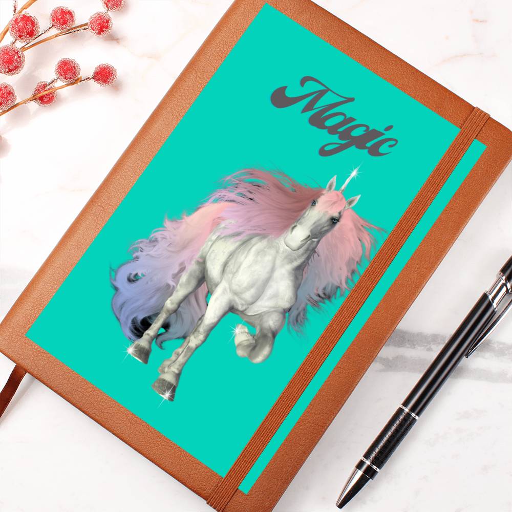 Teal Magic Unicorn Blank Journal, Notebook, Diary