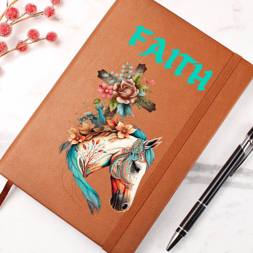 Blank Vegan Leather Bound Journal, Notebook, Diary For Horse Lovers