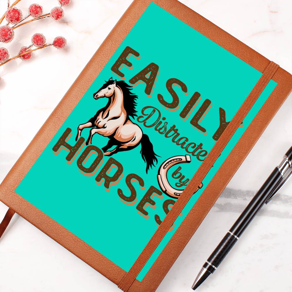 Easily Distracted By Horses Blank Journal, Notebook, Diary